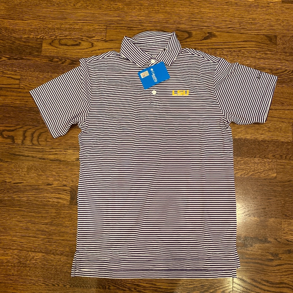 Men’s Columbia LSU striped polo